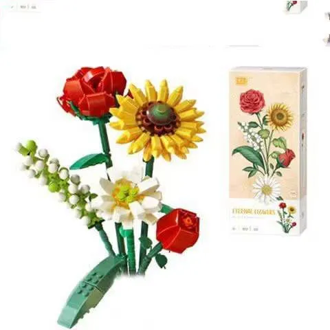 Assembled Building Blocks Toy Model Succulent Potted Flower All The Way To The Sun - Shop at LoveMi