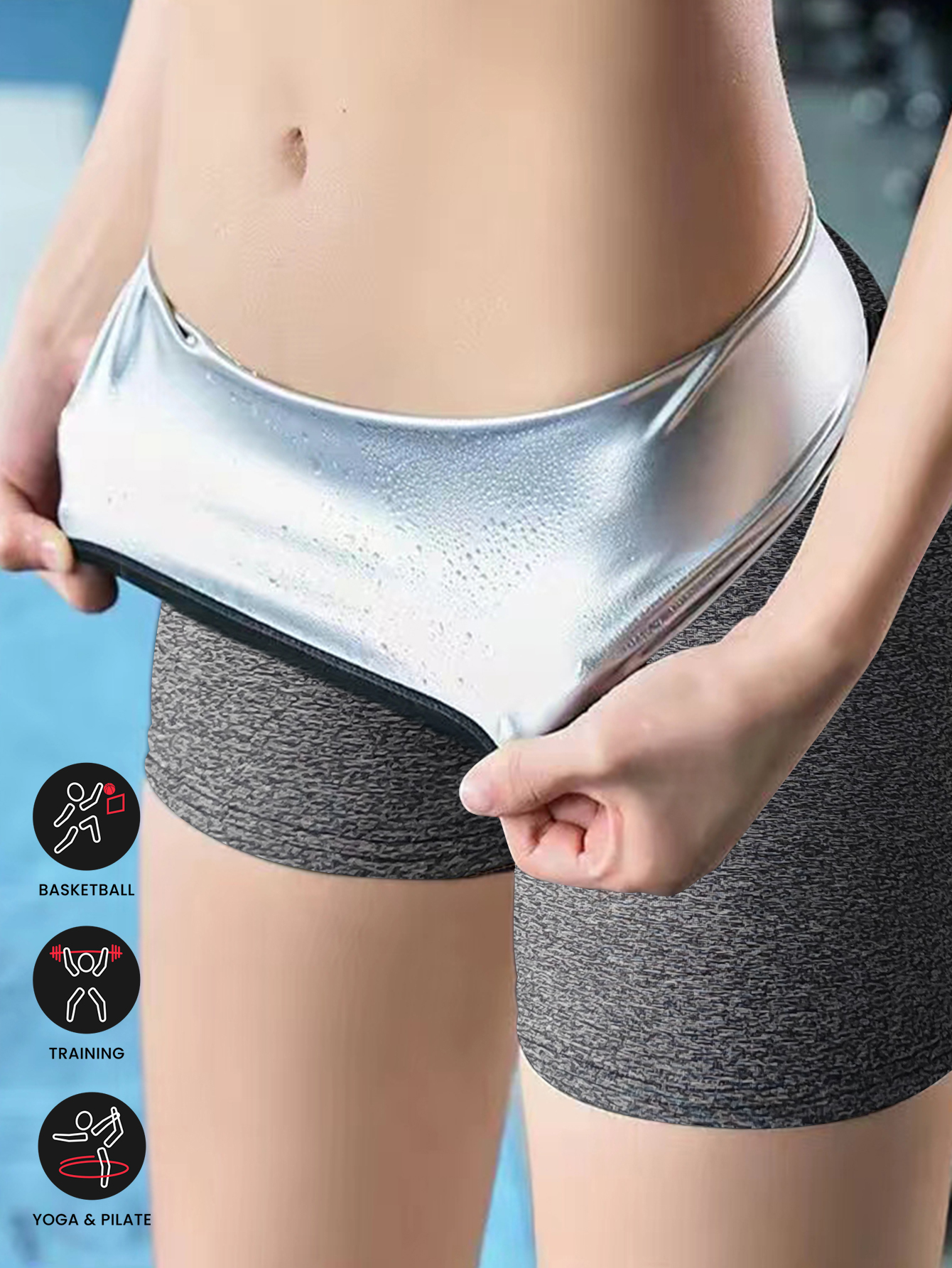 Sauna Sweat Shorts Pants Compression Workout Gym Exercise Waist Trainer Body Shaper Thighs Tummy Control 5