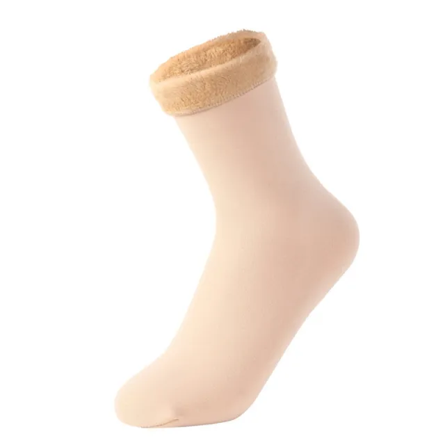 Women's Padded Velvet Warm Soft Medium Tube Socks Skin Color 1Pair - Shop at LoveMi