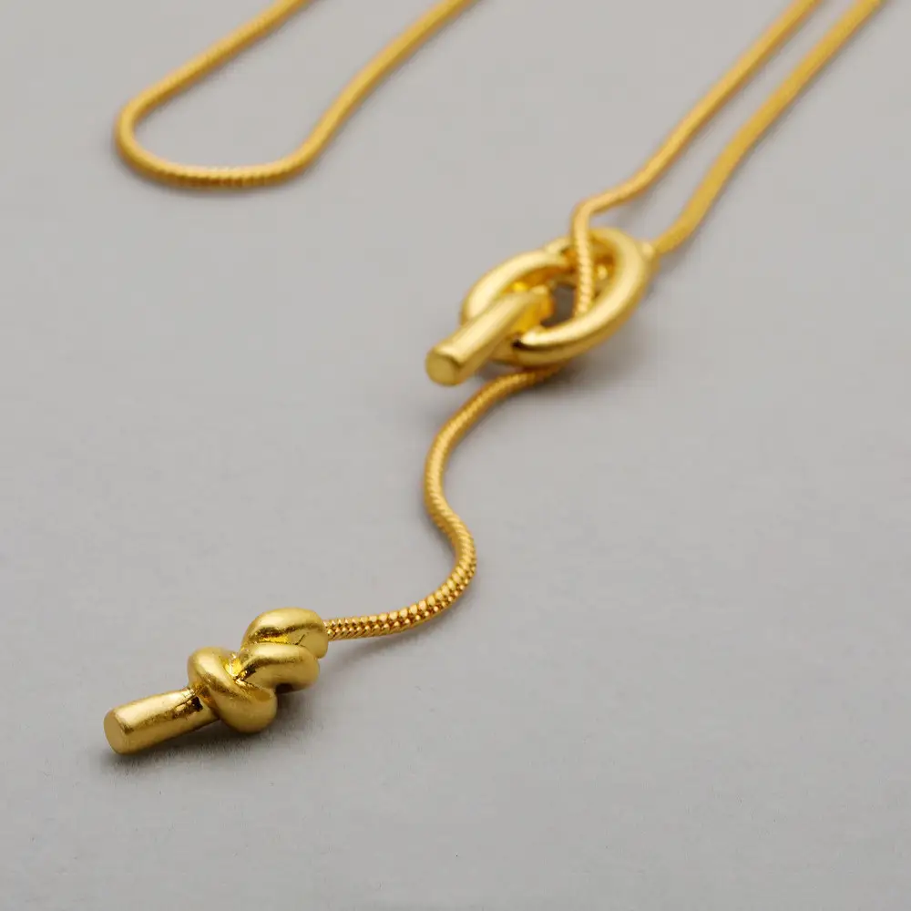 Vintage Gold Long Sailor Knot All-match Sweater Chain