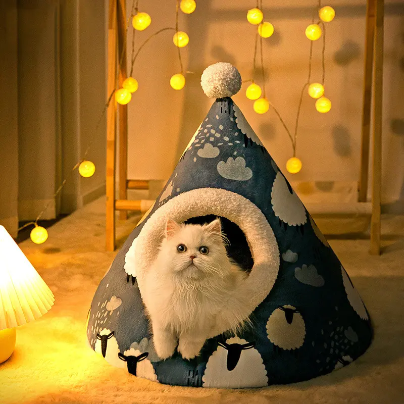 Triangle Mongolian Yurt Warm Sleeping Cat Pet Nest