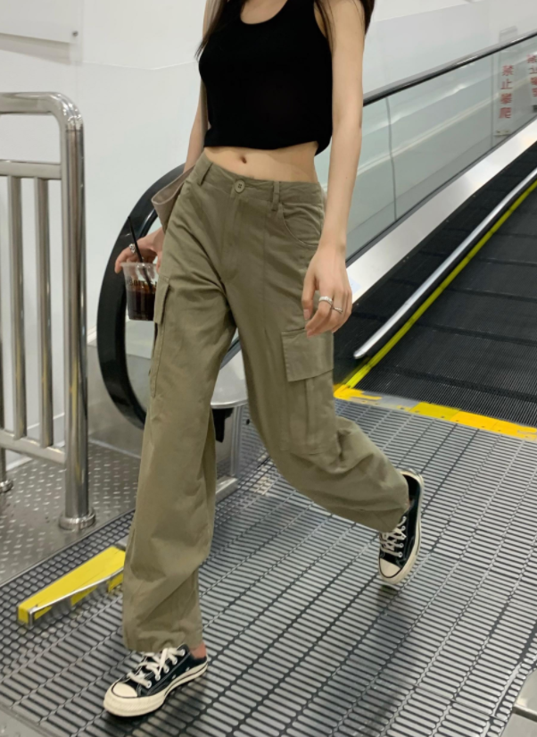 Women's Black High Waist Workwear Casual Trousers