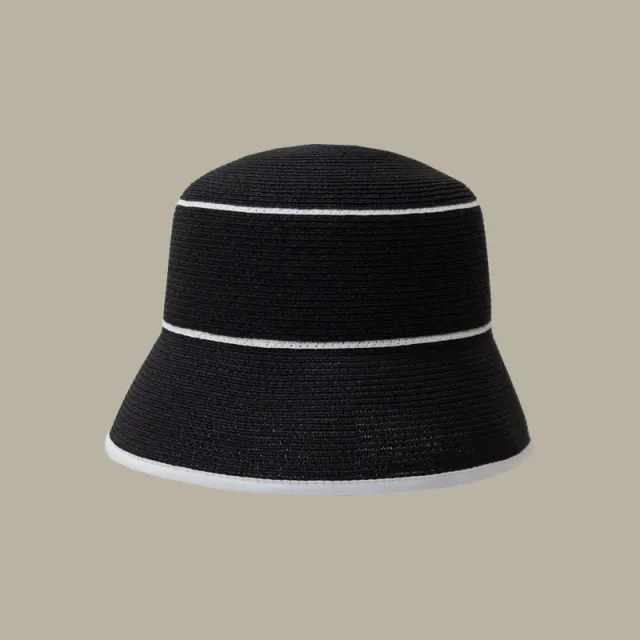 French Hepburn Style Summer Large Brim Straw Hat Black - Shop at LoveMi