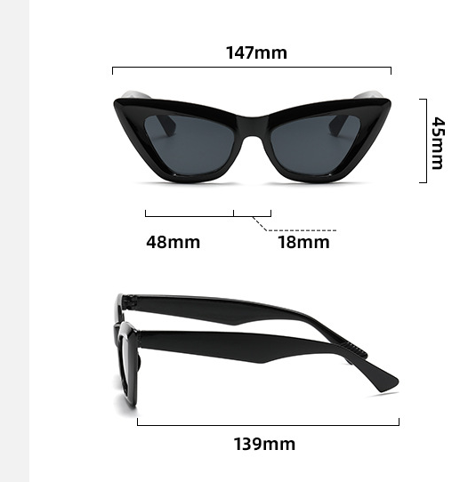 Title 1, Personalized Triangle Cat Eye Fashion Sunglasses