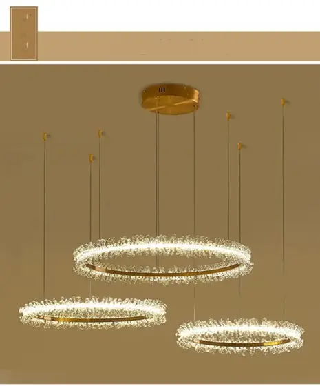 Living Room Crystal Chandelier Modern Style Electroplated