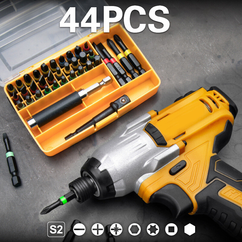1 4 Impact Drill Screw Driver Nut Bit Magnetic Set Hex Shank 44X Hi Spec UK