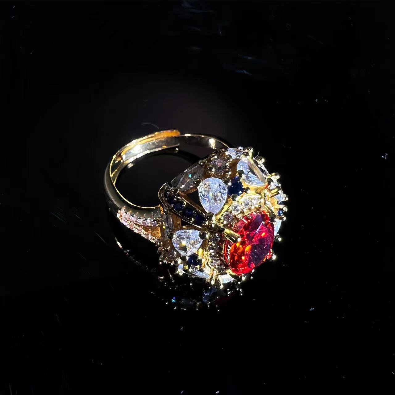 Gold-Plated Carved Open Ring, picture 3 of 4