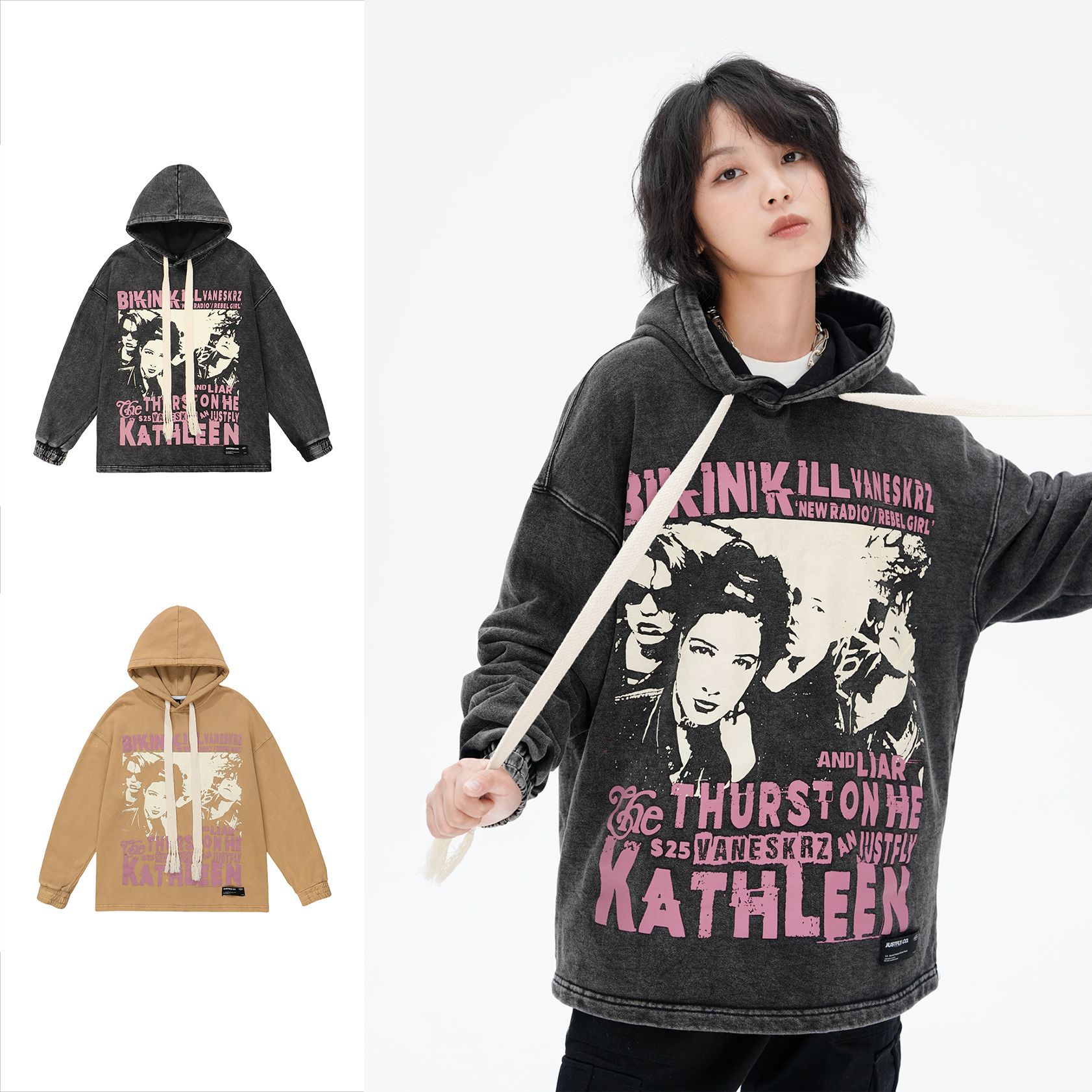 American Retro Trend Character Hooded Sweater
