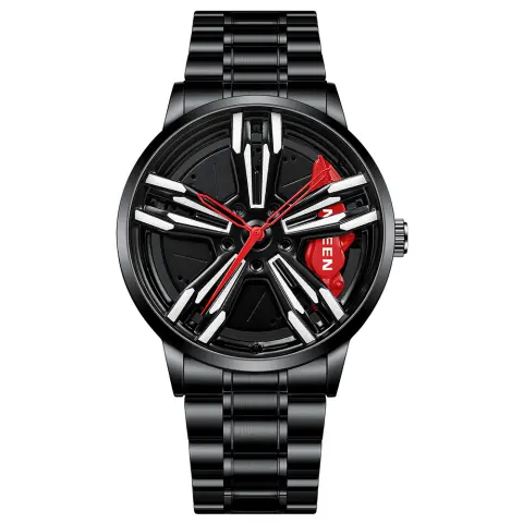 Locomotive Watch Men's Wheel Three-dimensional Hollow Car