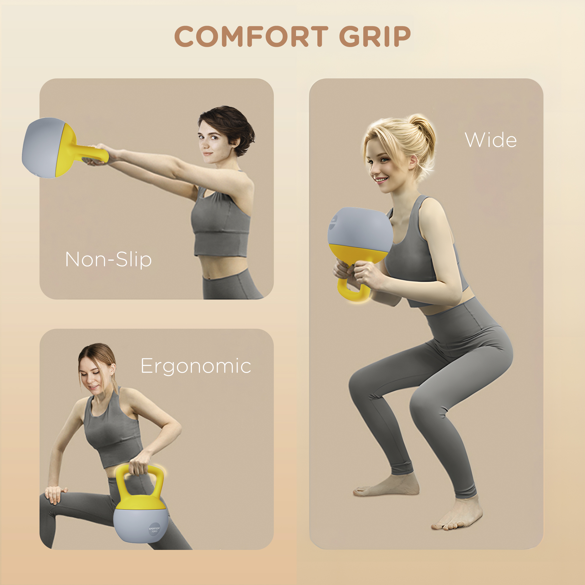 10kg Soft Kettlebell With Anti Slip Handle, Suitable For Home Gym