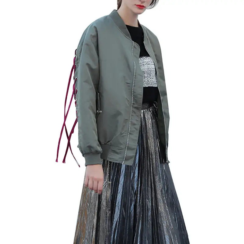 Women's Fashionable Personalized Patchwork Pilot Jacket