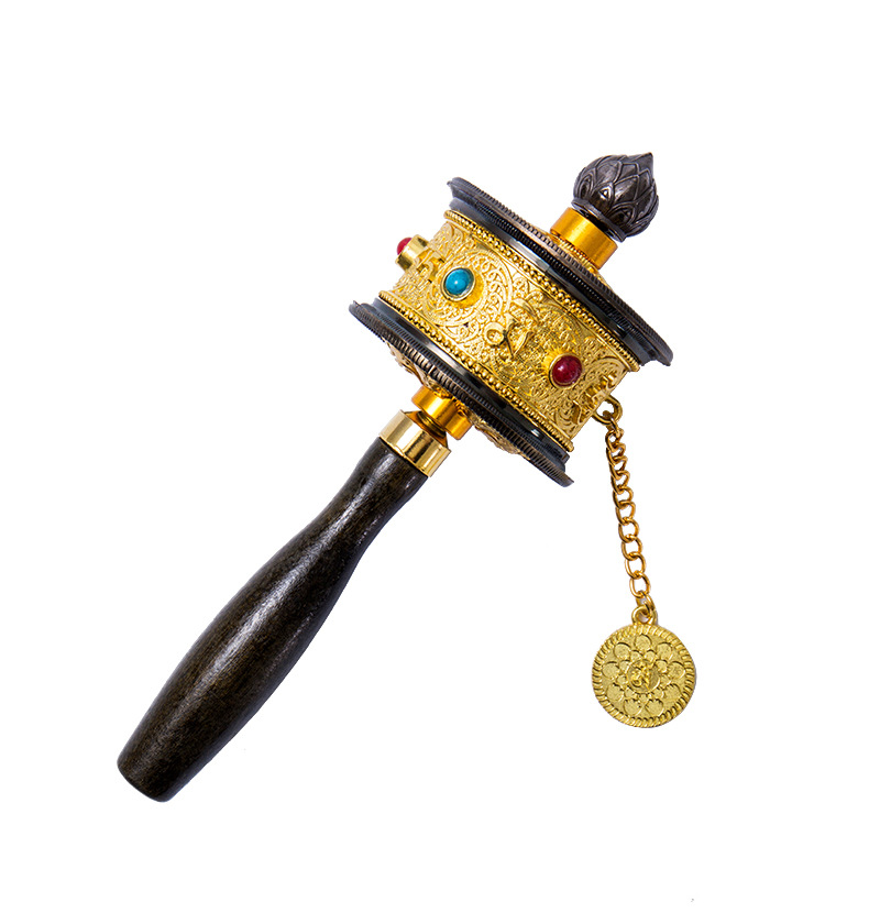 Title 3, Tibetan Prayer Barrel Small Prayer Wheel Hand P...