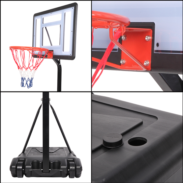 HY-B064S Portable Movable Swimming Pool PVC Transparent Backboard Basketball Stand  Basket Adjustment Height 1.15m-1.35m  Maximum Applicable For 7    Ball