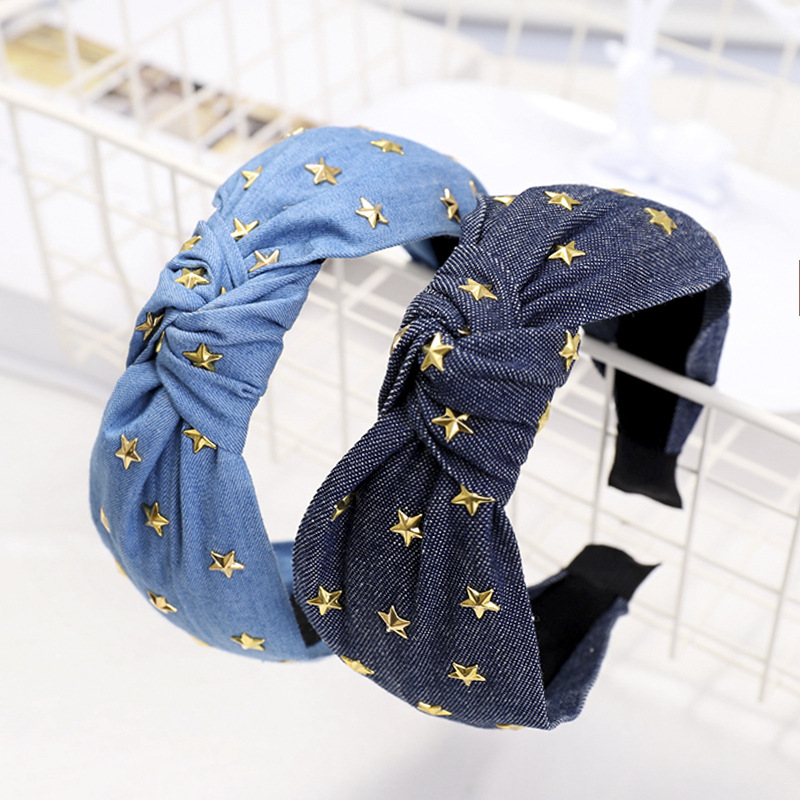 Title 1, Denim art hot diamond star knotted headband