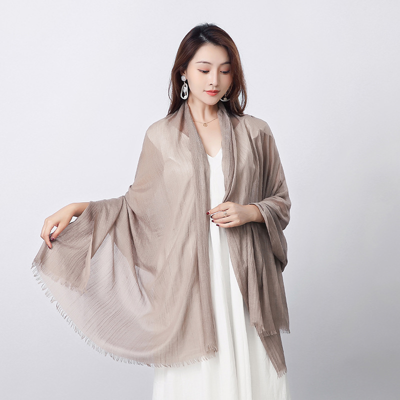 Women's Fashion Artistic Solid Color Cotton And Linen Scarf