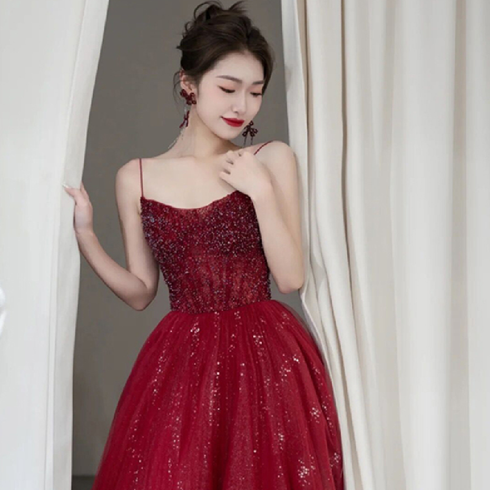 Wine Red Evening Dress, picture 2 of 5