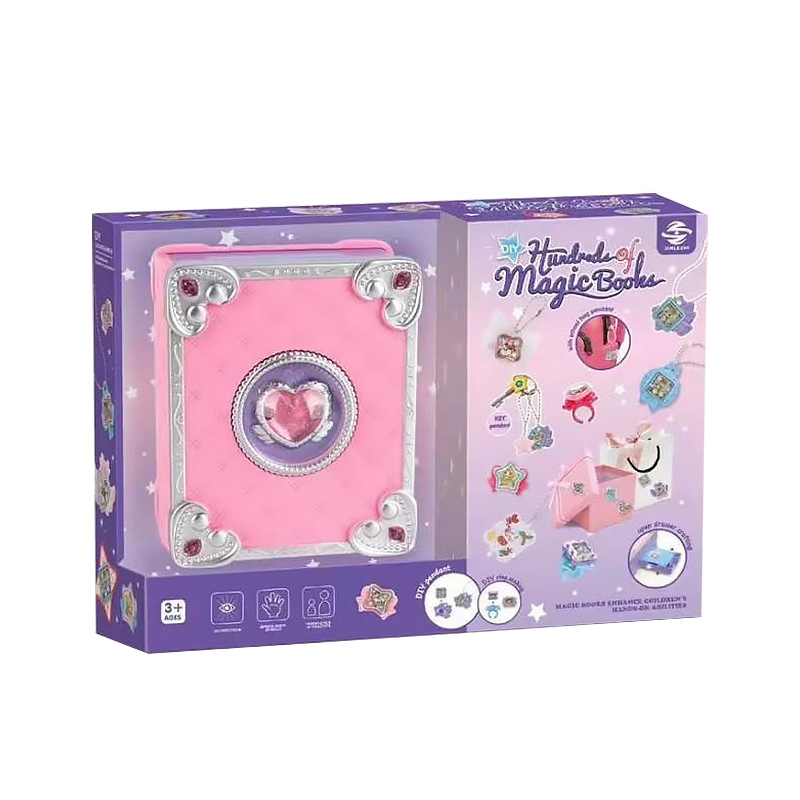 Girls Jewelry Making Kit DIY Arts And Crafts Gifts Necklace Pendant and Bracelet Crafting Set Versatile Magic Sticker Machine Magic Book Children's DIY Making Christmas Gift Jewelry Gift Set For Kids G