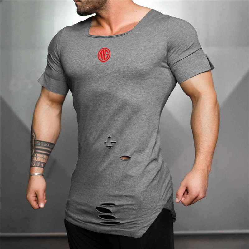 Title 5, Gerissene Baumwoll-Herren-T-Shirt, Slim Fit, Sp...