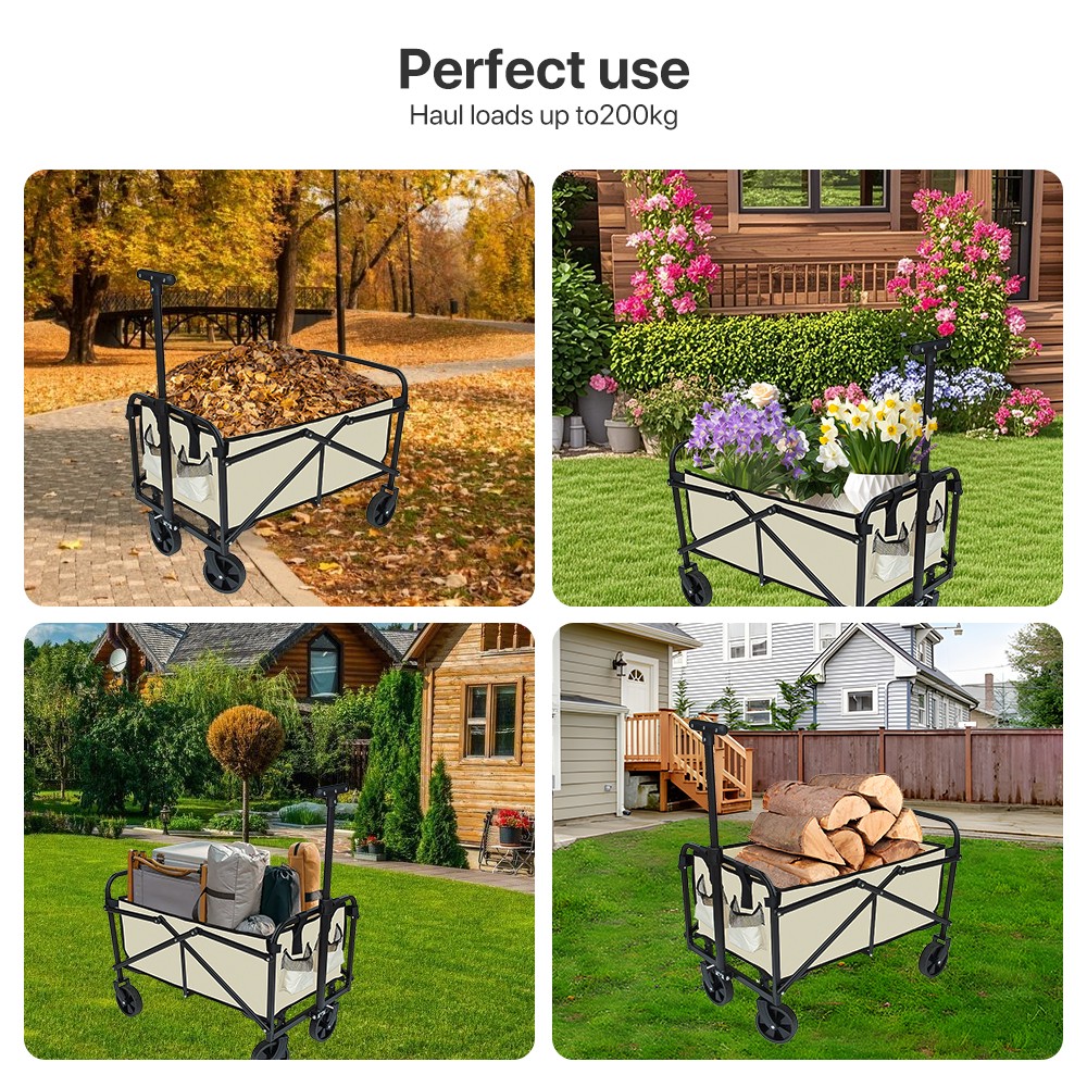 150KG Heavy Foldable Trolley Cart Wagon Garden Camping Tool Storage Wheelbarrow — image 7