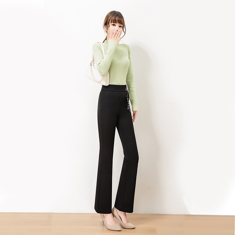 Micro Flared Women's High Waist Drape Casual Pants