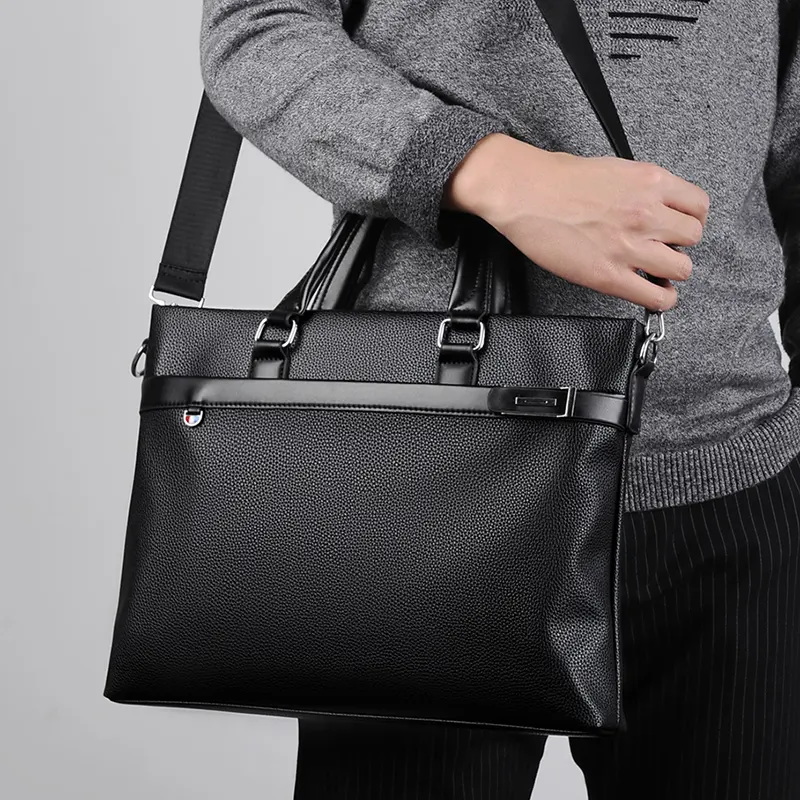 Large Capacity Business Handbag Men's Soft Leather
