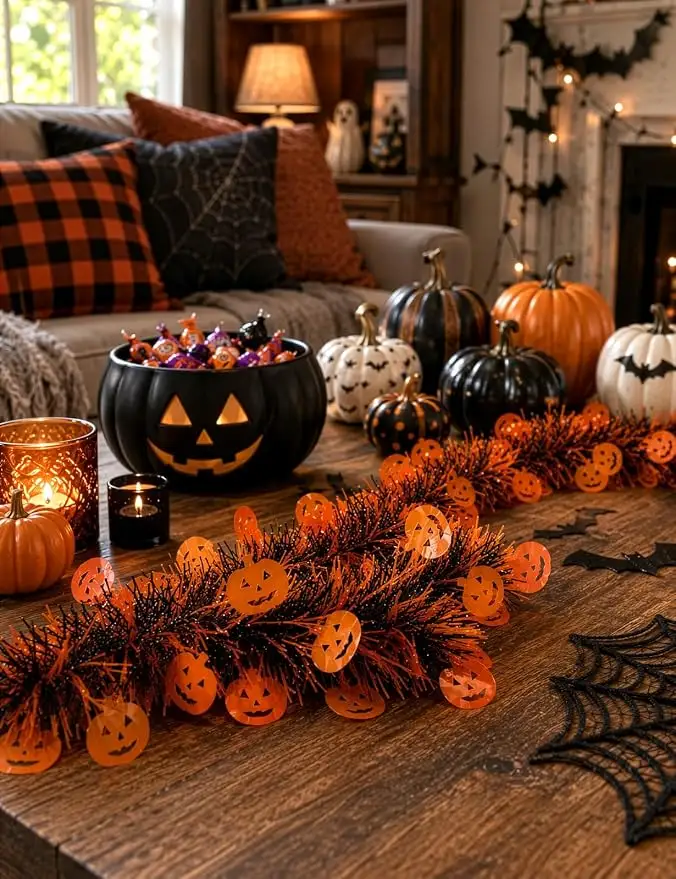 108 Inch Halloween Tinsel Garland