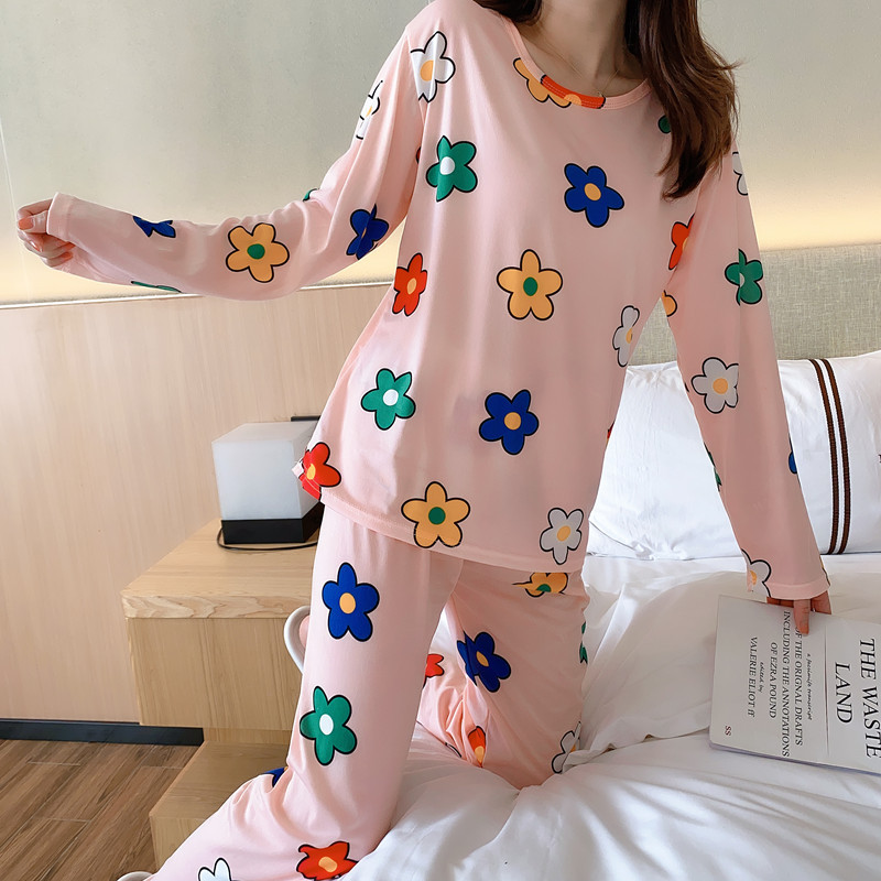 Title 1, Korean Style Pajamas Female Cute Long-sleeved T...