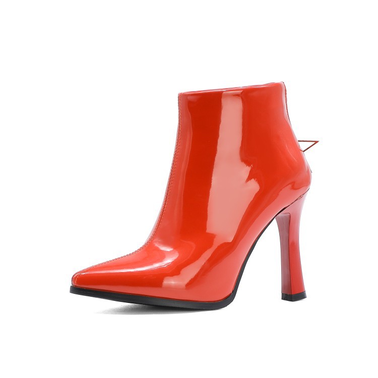 Patent Leather Pointed High Heel Fashion Women's Boots