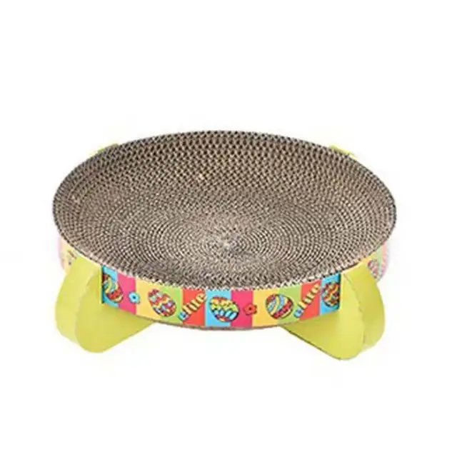 Pet Toy Corrugated Round Cat Scratcher Yellow - Shop at LoveMi