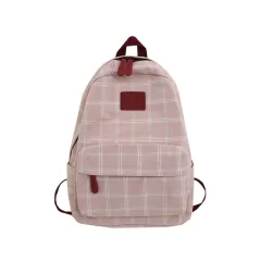 Female Middle School Students Junior High School Backpack College Students Simple Cute Schoolbag - Pink - View 1