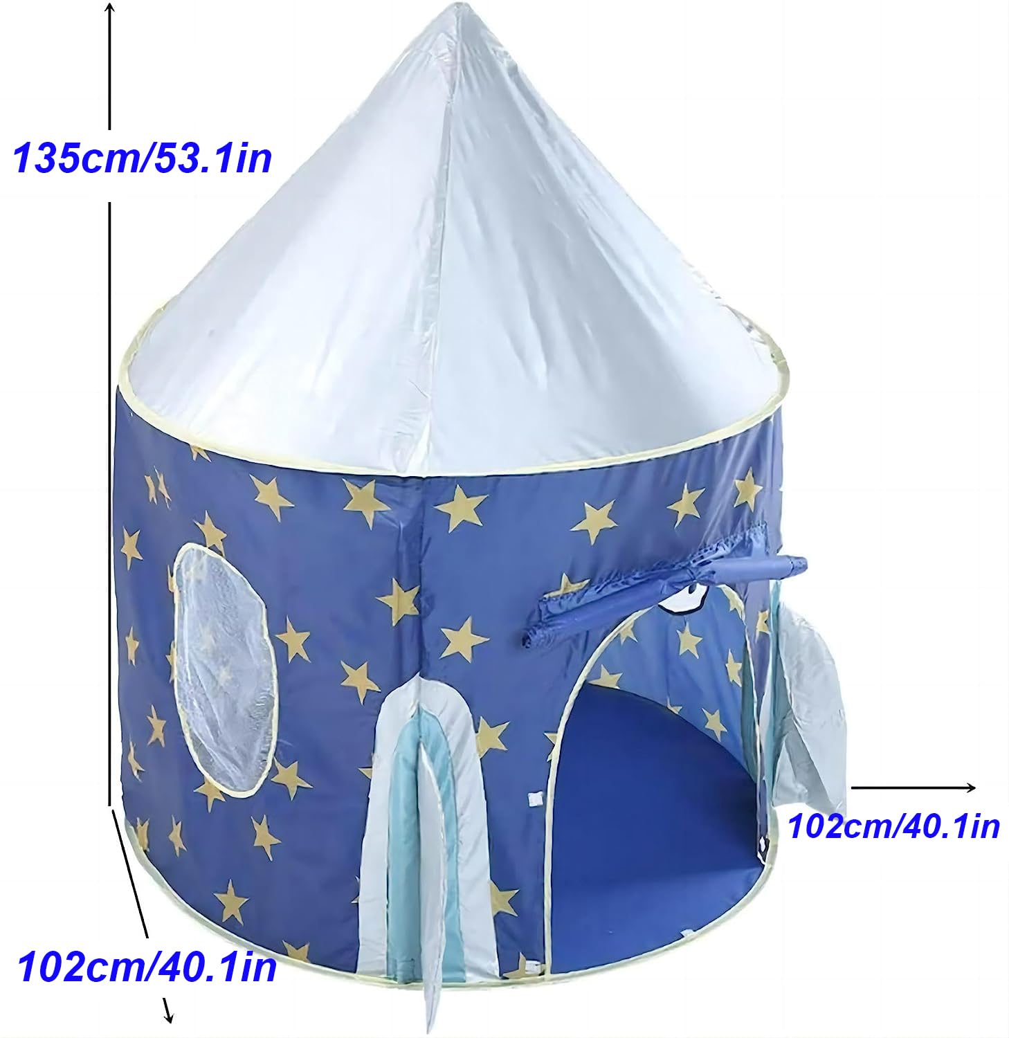 Childrens Play Tents, Playground Indoor Outdoor Gamehouse Toy Hut Easy Fold Pretend Playhouse, Gift For Kids Toddlers, Portable Up Play Teepee W Carry Bag Rocket Space