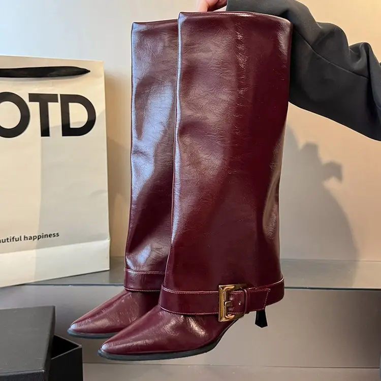 Women Pointed Toe Stiletto Heel Knee High