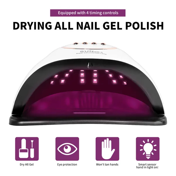 UV LED Nail Lamp,280W Nail Curing Lamps For Gel Polish With Automatic Sensor 4 Timer Setting,Led Nail Dryer, Professional Nail Art Drying Tools For Fingernail And Toenail view 2