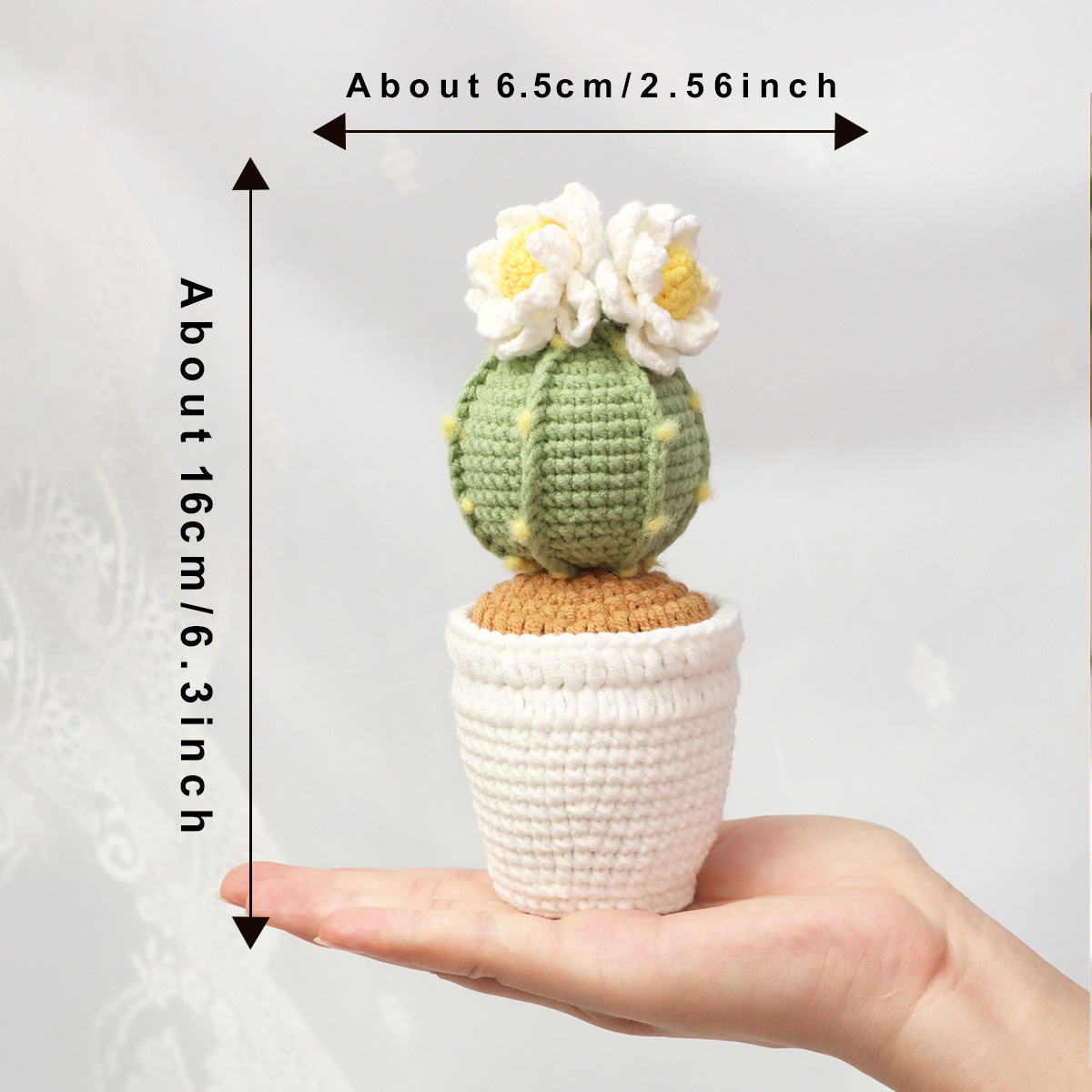 Crochet Flowering Cactus Pot Ornament, picture 4 of 6