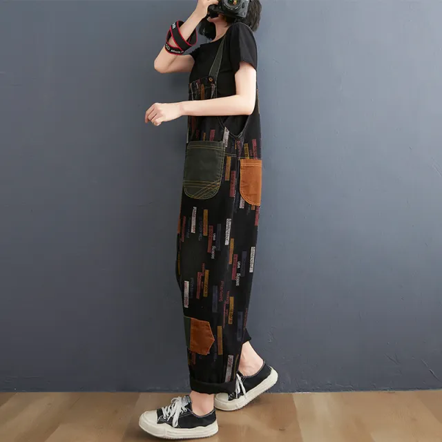 Women's Korean Version Of The New Large Size Jeans Suspenders Black - Shop at LoveMi