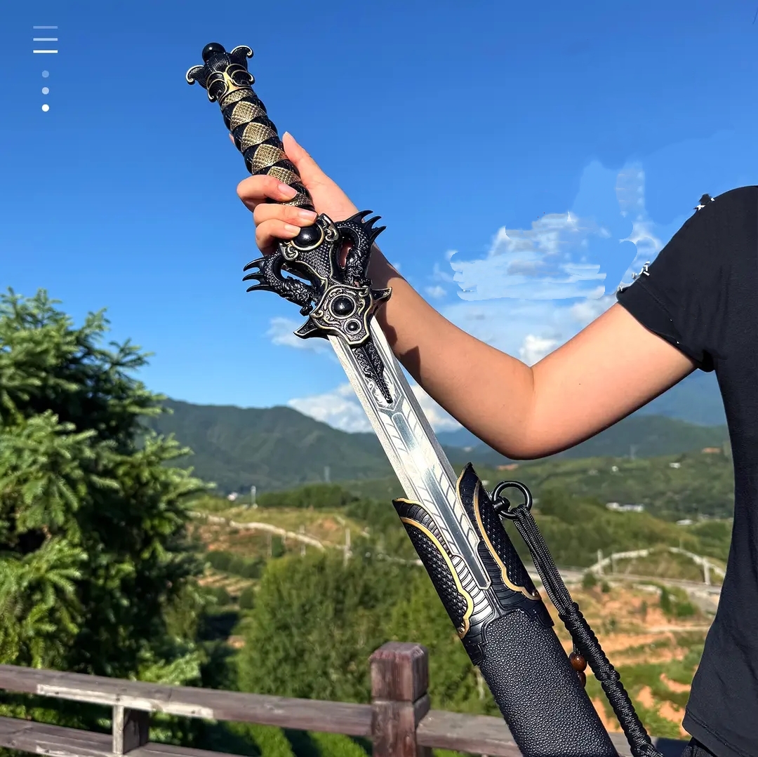 Black Mofeng Sword From Longquan City One-piece High Manganese Steel Collectible Cold Weapon Unsharpened Not For Self-Defense