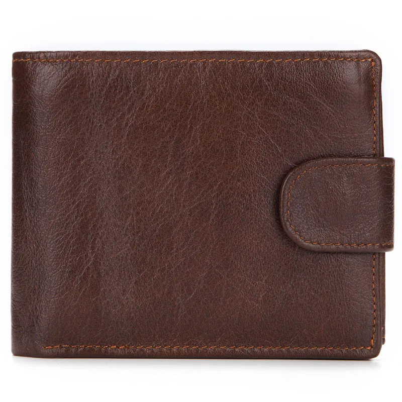 Top Layer Cowhide Clutch Bag Horizontal Style - Coffee