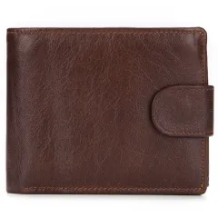 Top Layer Cowhide Clutch Bag Horizontal Style - Coffee - View 1
