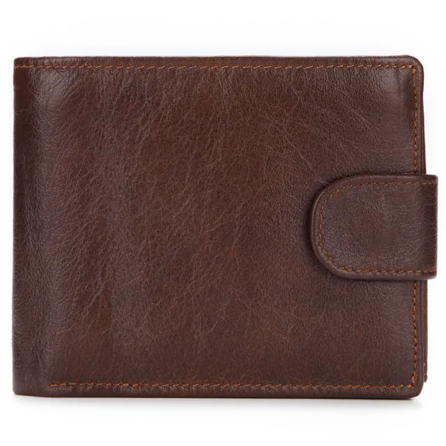 Top Layer Cowhide Clutch Bag Horizontal Style Coffee - Shop at LoveMi