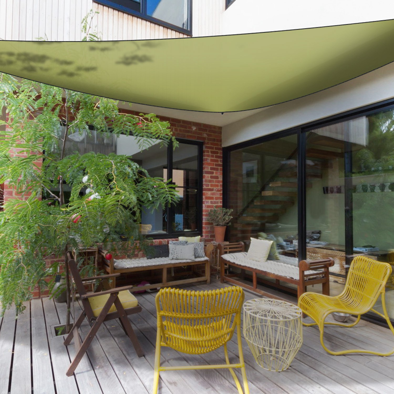 1Pc Shade Sail Patio Cover Shade Canopy Camping Sail Awning Sail Sunscreen Shelter Triangle Cover For Kindergarten Playground Outdoor