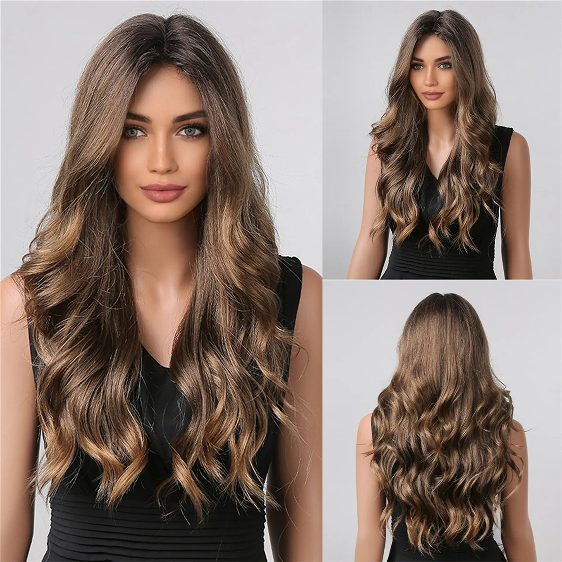 Brown Long Curly Hair European And American