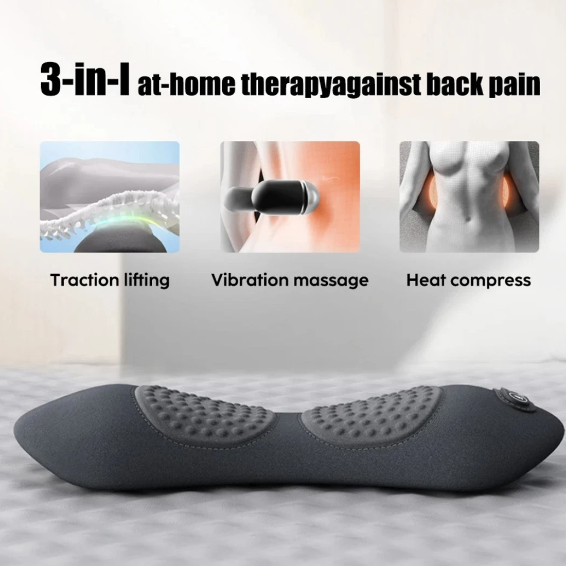 Lumbar Support Pillow Bed Cushion Sleeping Pad Massager — image 7