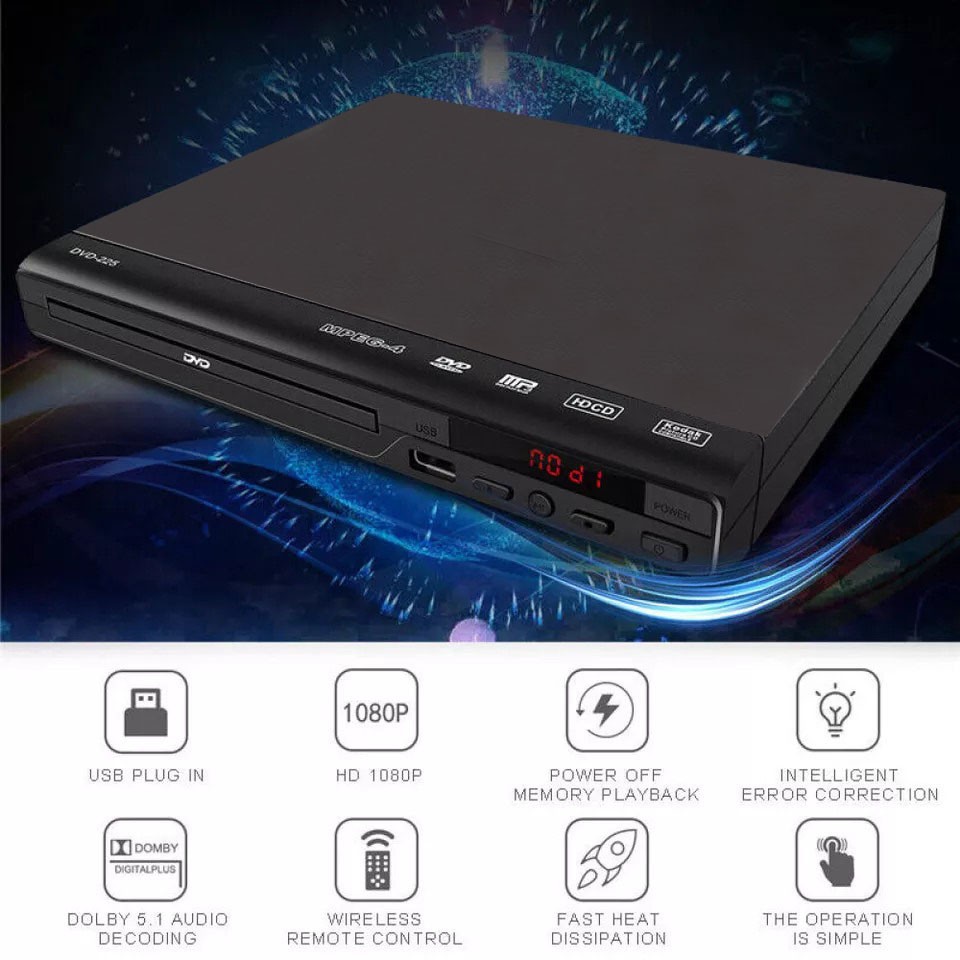Mini DVD Player Compact Multi Region ADH RW CD VCD Music Disc USB With Remote UK — image 10