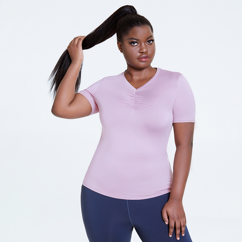 Spring And Summer New Solid Color V-neck Simple Yoga Wear