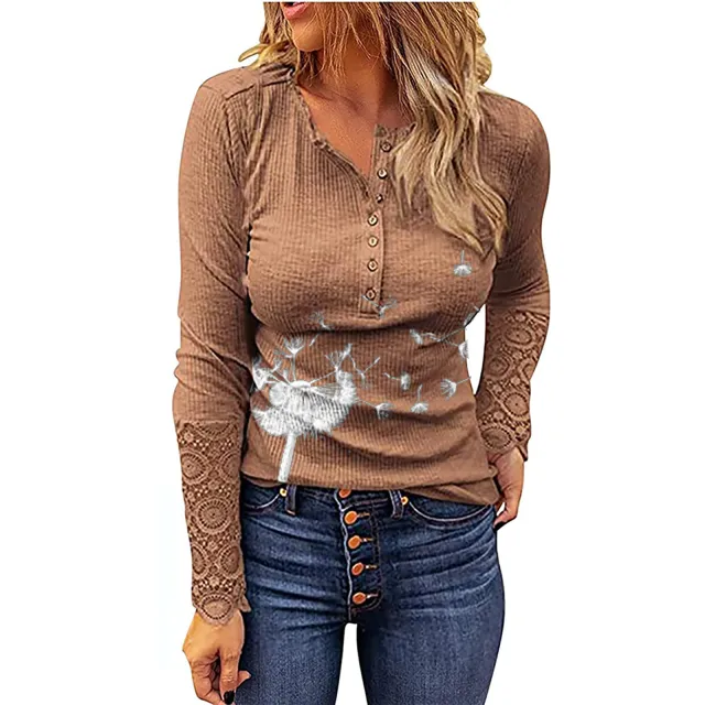 Western European And American National Style Knitwear Undercoat Dandelion Khaki - Shop at LoveMi