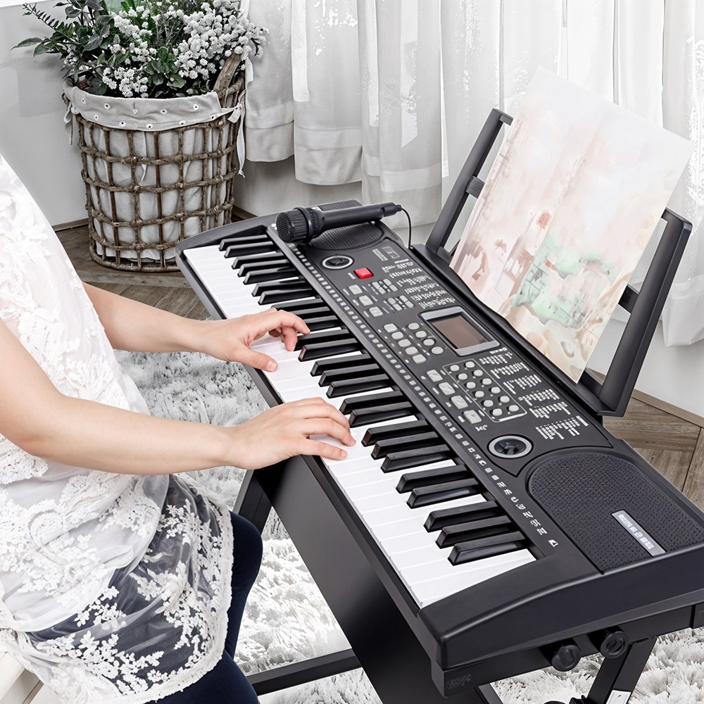 61 Keys Electronic Full Size Keyboard Digital Music Piano 60 Demo Sheet Stand