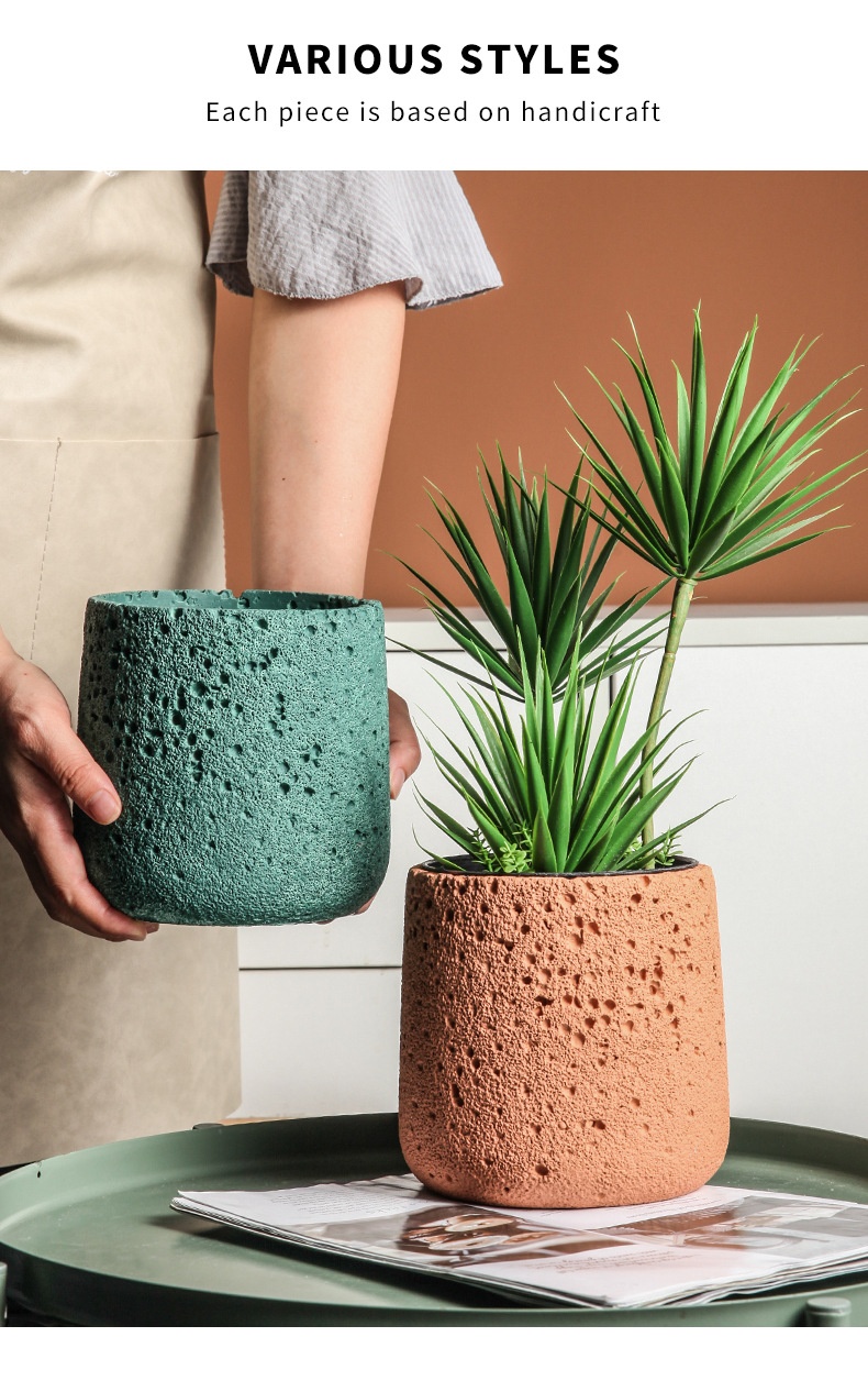 Title 5, Nordic Cement Flowerpot Creative Volcanic Rock ...