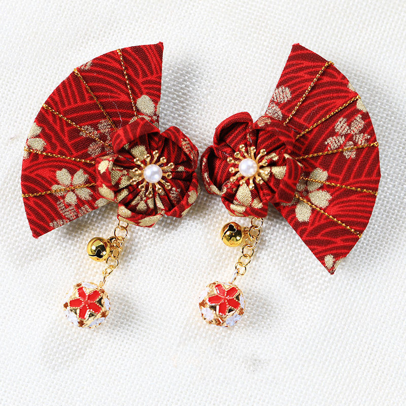 Polyester Cherry Blossom Hairpin with Bells, picture 5 of 12