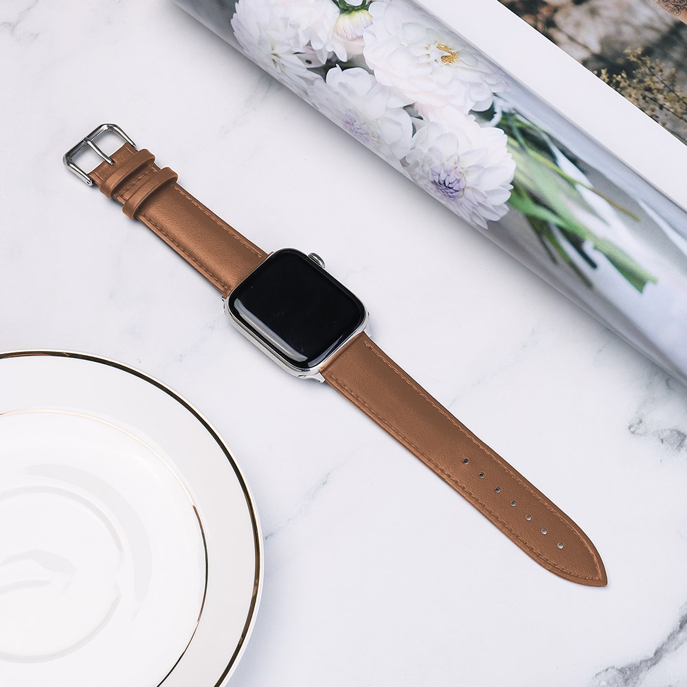 Top layer leather watch strap