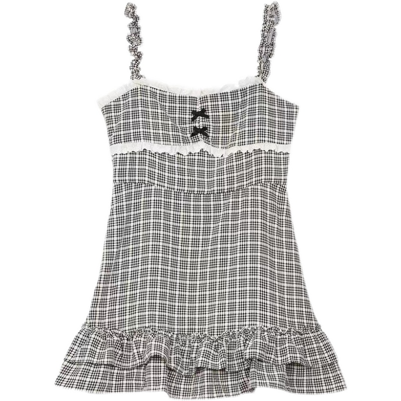 Women's High Waist Retro Western Style Plaid Skirt